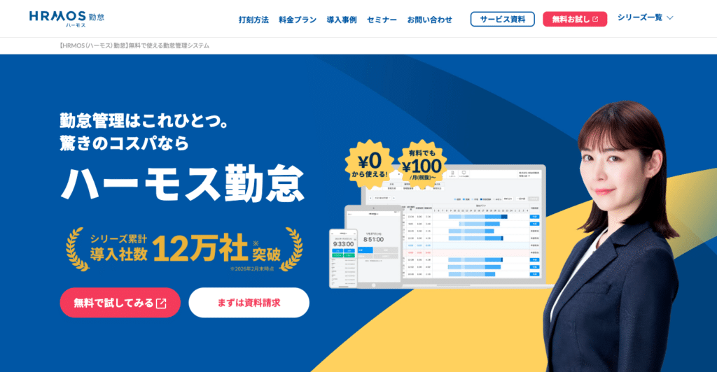 おすすめの勤怠管理システム「HRMOS勤怠」