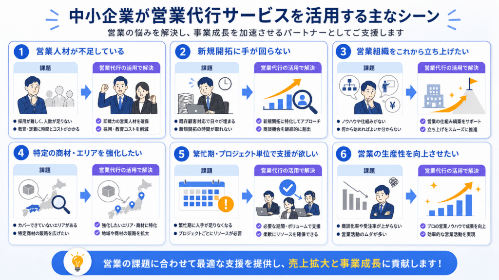 02_中小企業が営業代行を利用する主なケースと解決策